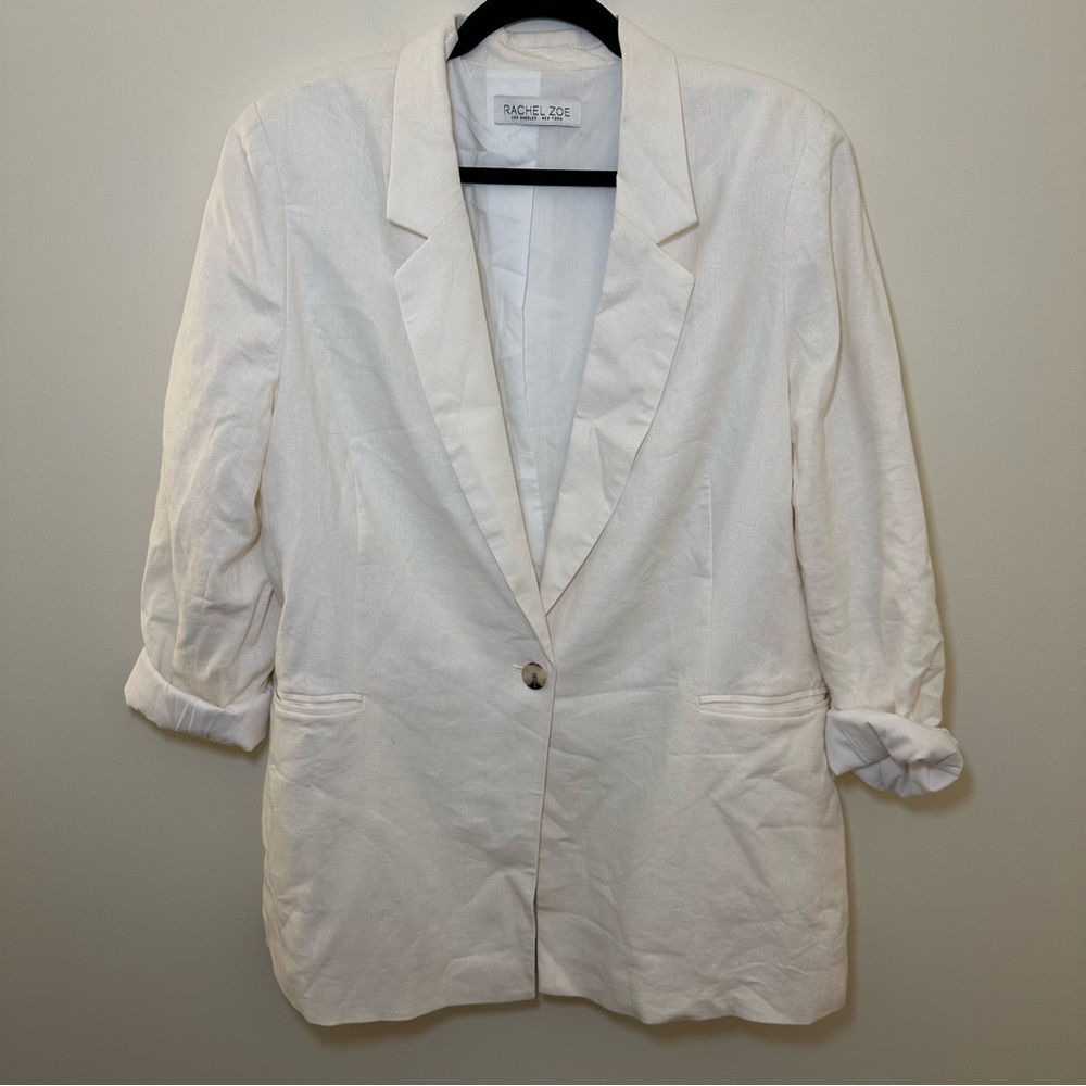 Rachel Zoe White Linen Blazer - NO SIZE**